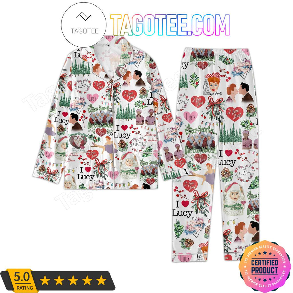 I Love Lucy Christmas Shirt Pant PJ Pajamas Set