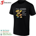 I have ADHD attention deficit hold up is dat a frog various frogs meme shirt