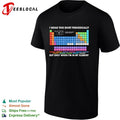 I wear this shirt periodically but only when I’m in my element periodic table shirt