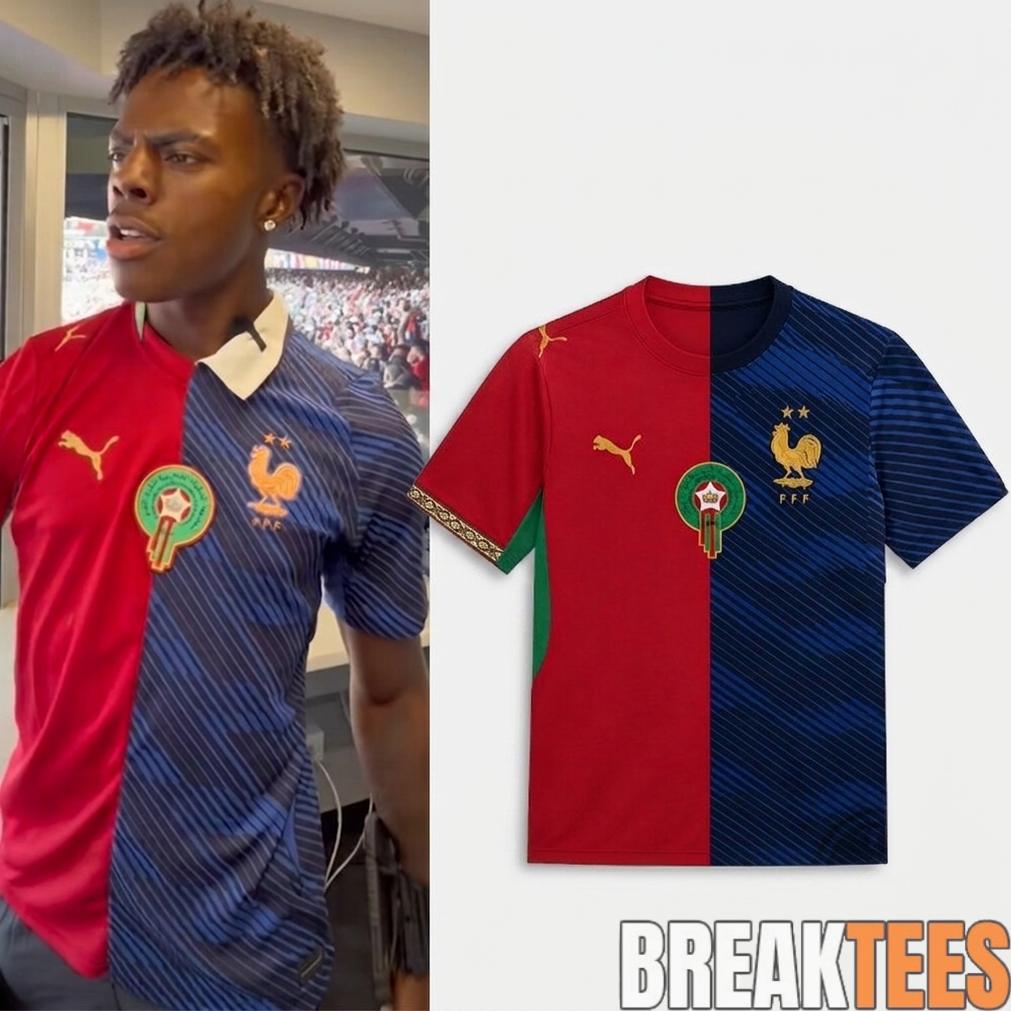 IShowSpeed France Vs Morocco 2026 World Cup Split Soccer Jersey