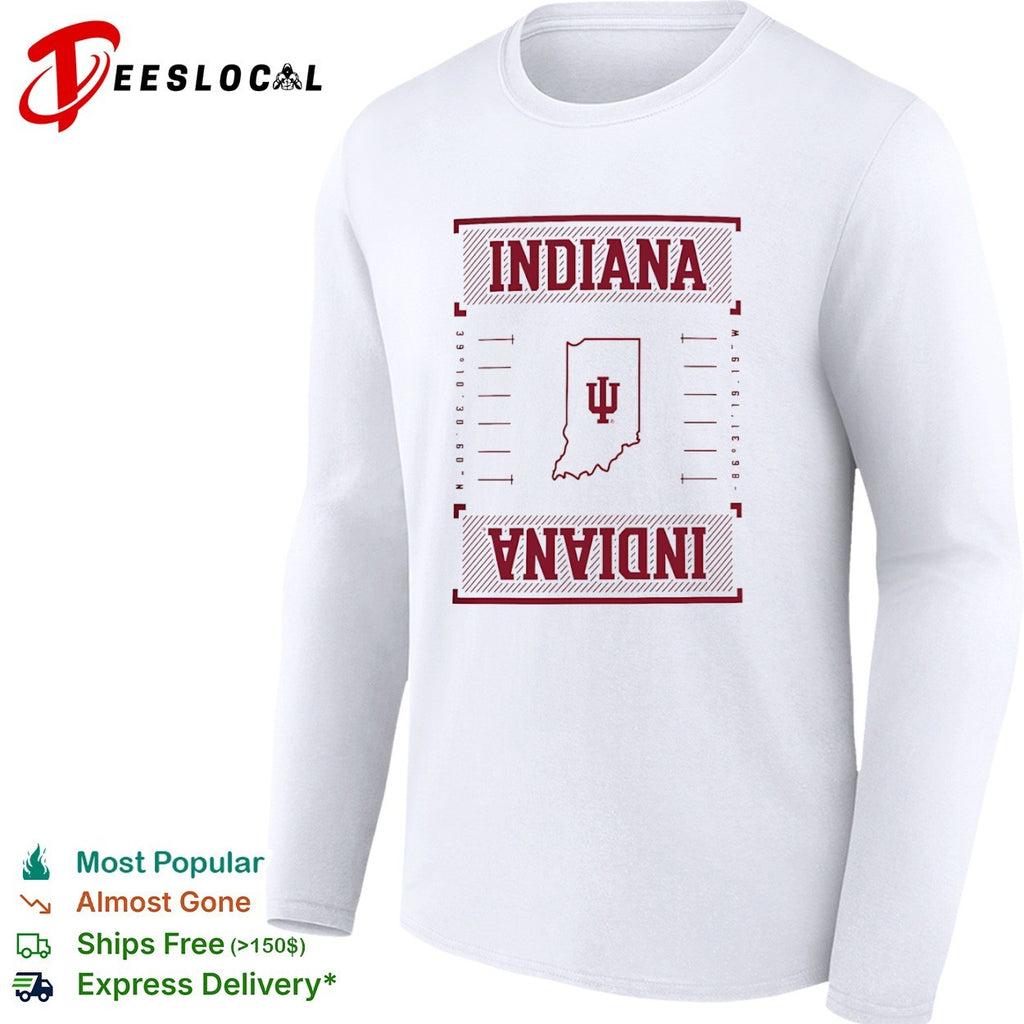 Indiana University Coordinates Map Logo shirt