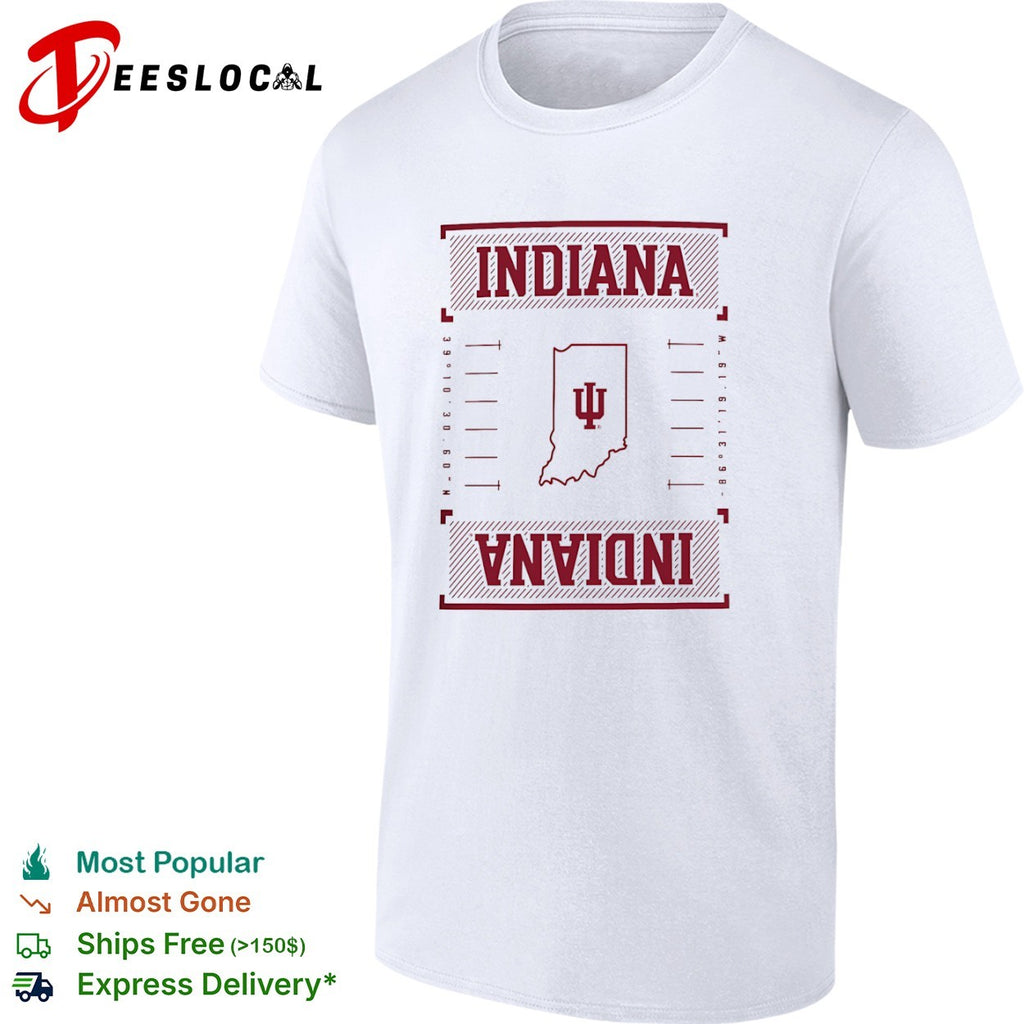 Indiana University Coordinates Map Logo shirt