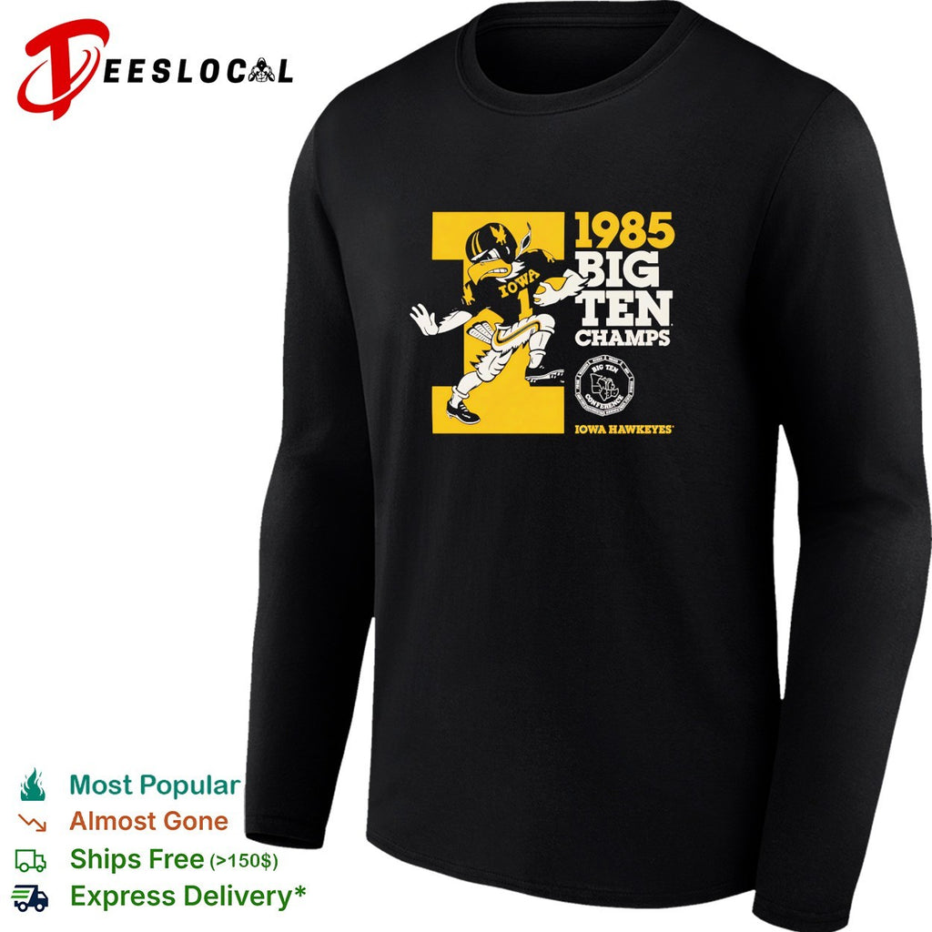 Iowa Hawkeyes Herky mascot 1985 Big Ten champs jersey number 1 shirt