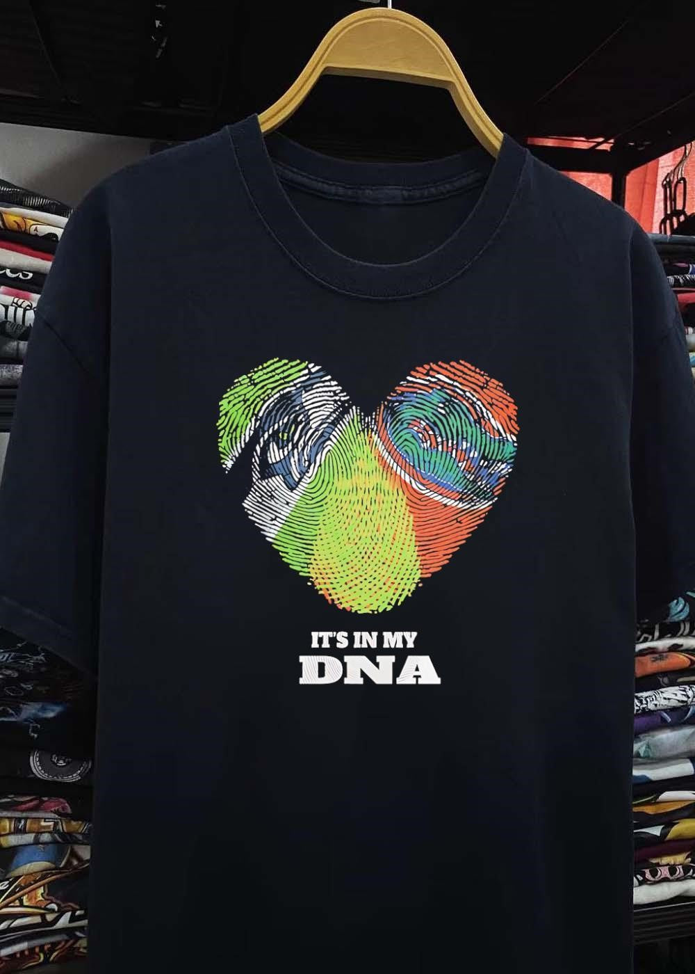 It Is in My DNA Ireland and India Fingerprint Heart T-Shirt