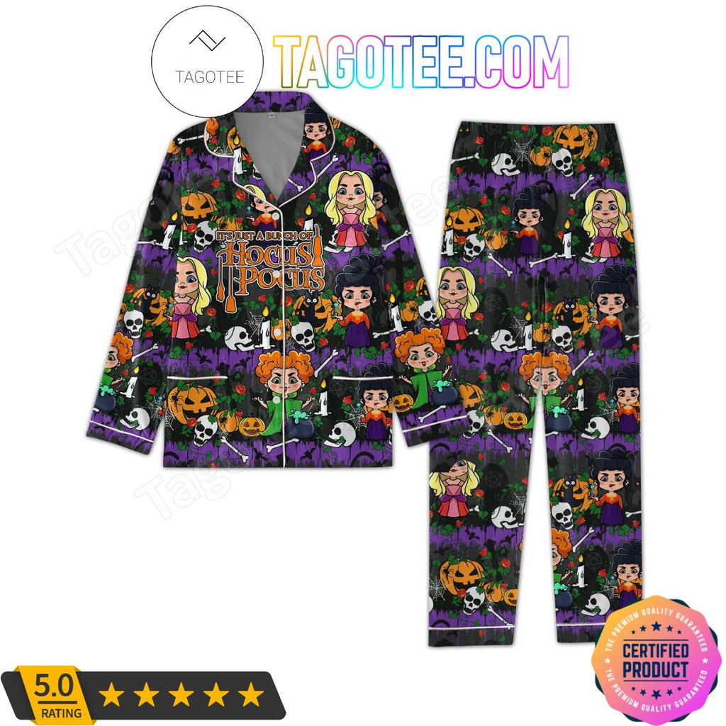 It’s Just A Bunch Of Hocus Pocus Halloween Pattern Pajama Sets Sleepwear