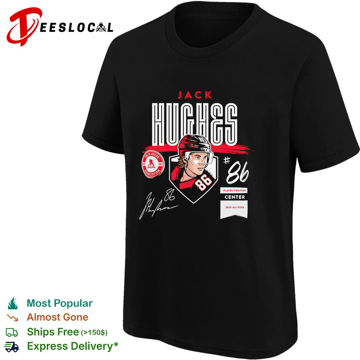Jack Hughes New Jersey Devils All-Star Signature NHL shirt