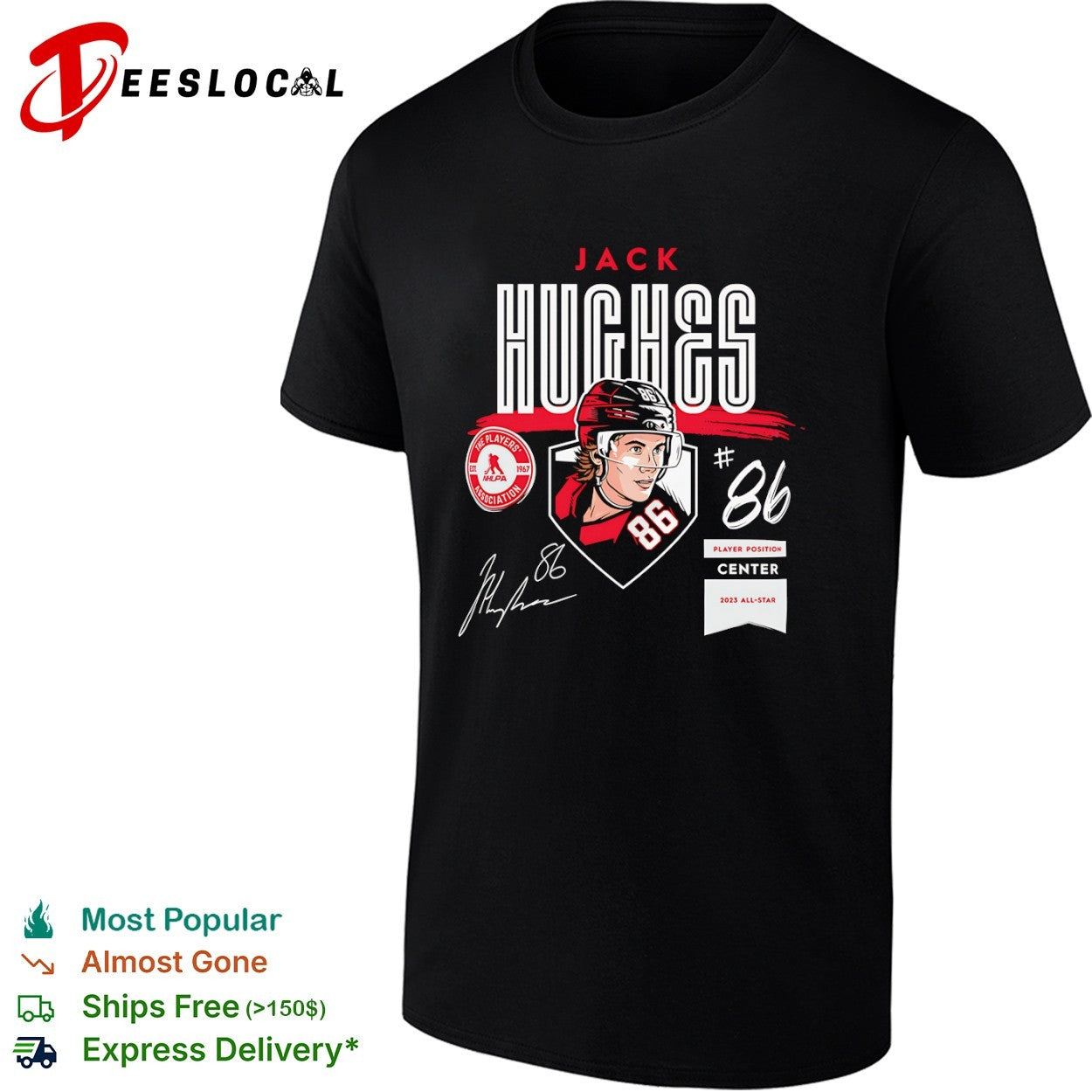 Jack Hughes New Jersey Devils All-Star Signature NHL shirt