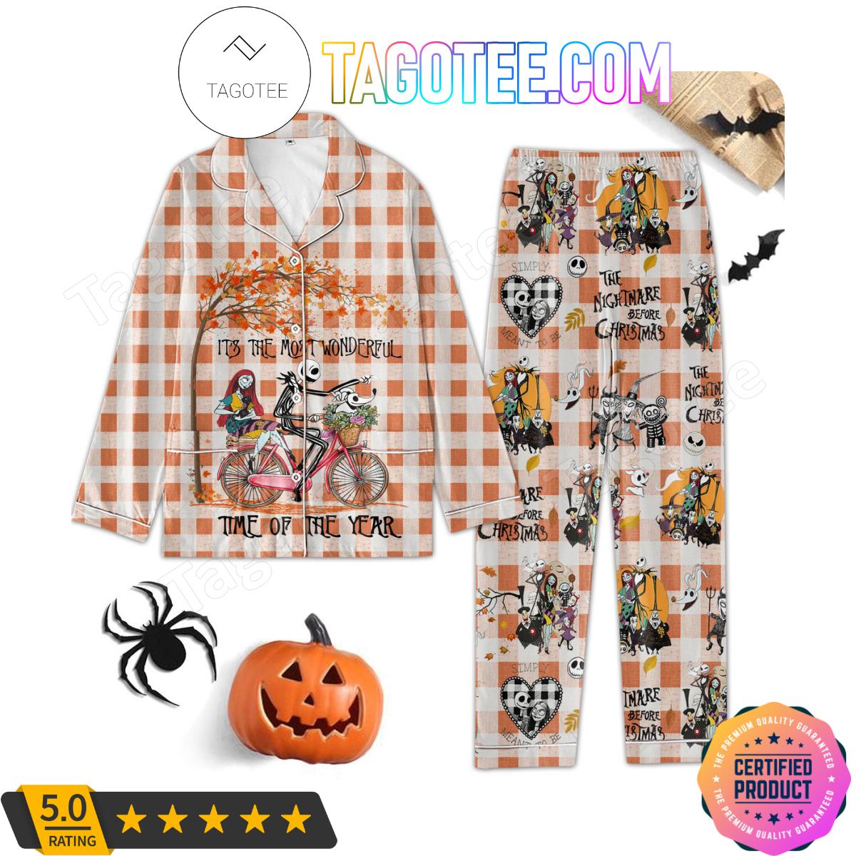 Jack Skellington And Sally It’s The Most Wonderful Time Of The Year Sleepwear Pajamas Set
