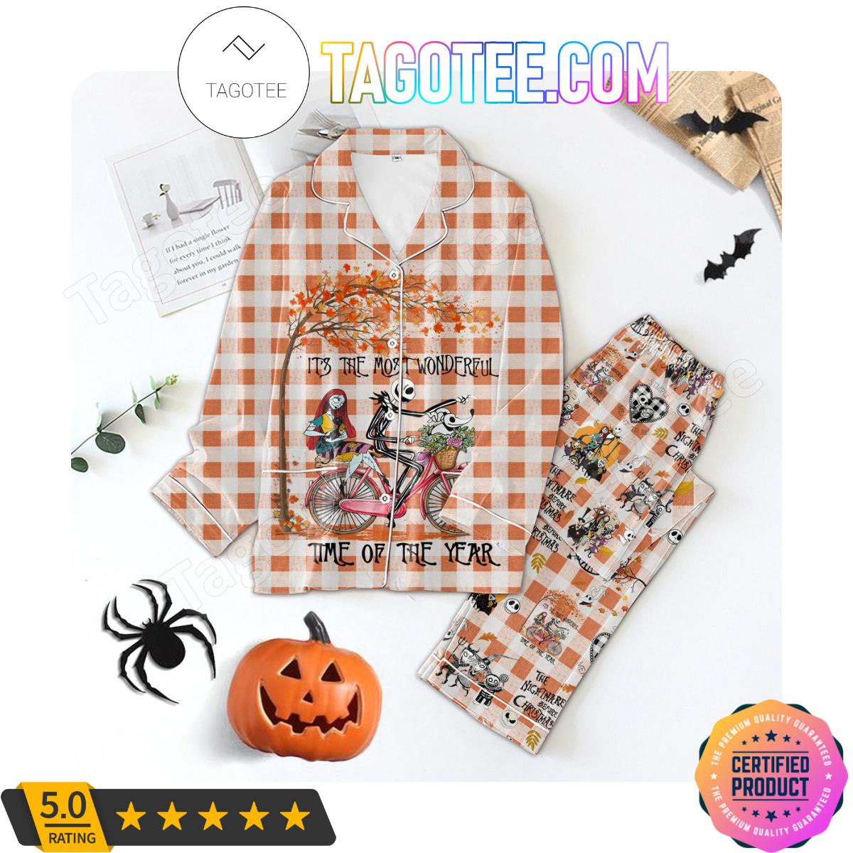 Jack Skellington And Sally It’s The Most Wonderful Time Of The Year Sleepwear Pajamas Set