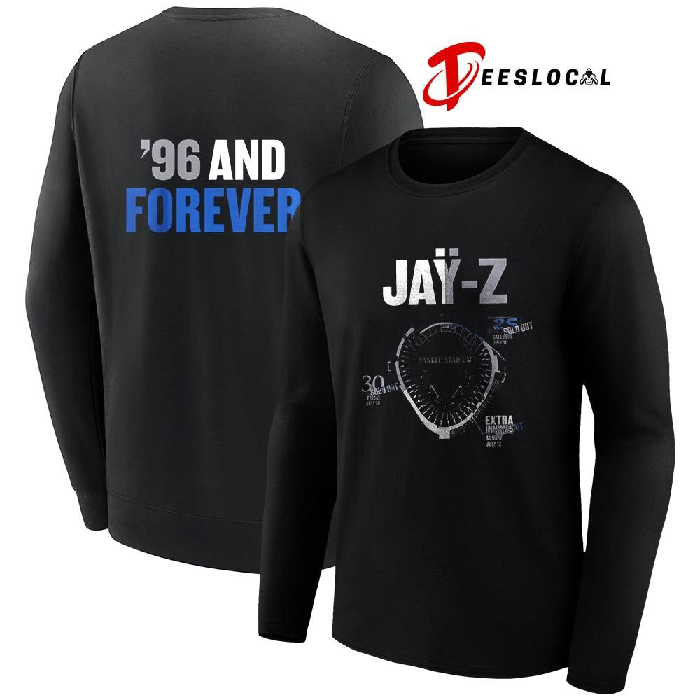 Jay Z 30th Reasonable Doubt 25th Blueprint 96 and forever Yankee Stadium graphic shirt