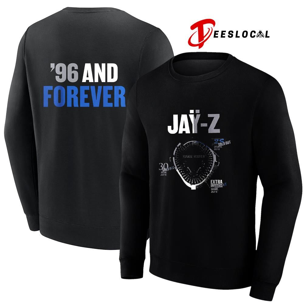Jay Z 30th Reasonable Doubt 25th Blueprint 96 and forever Yankee Stadium graphic shirt