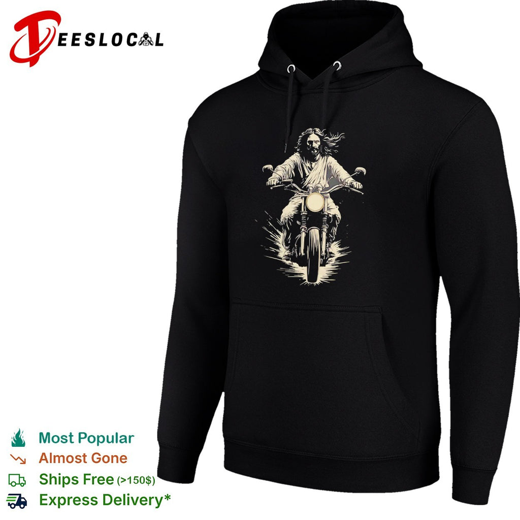 Jesus Riding a Motorcycle biker religious shirt