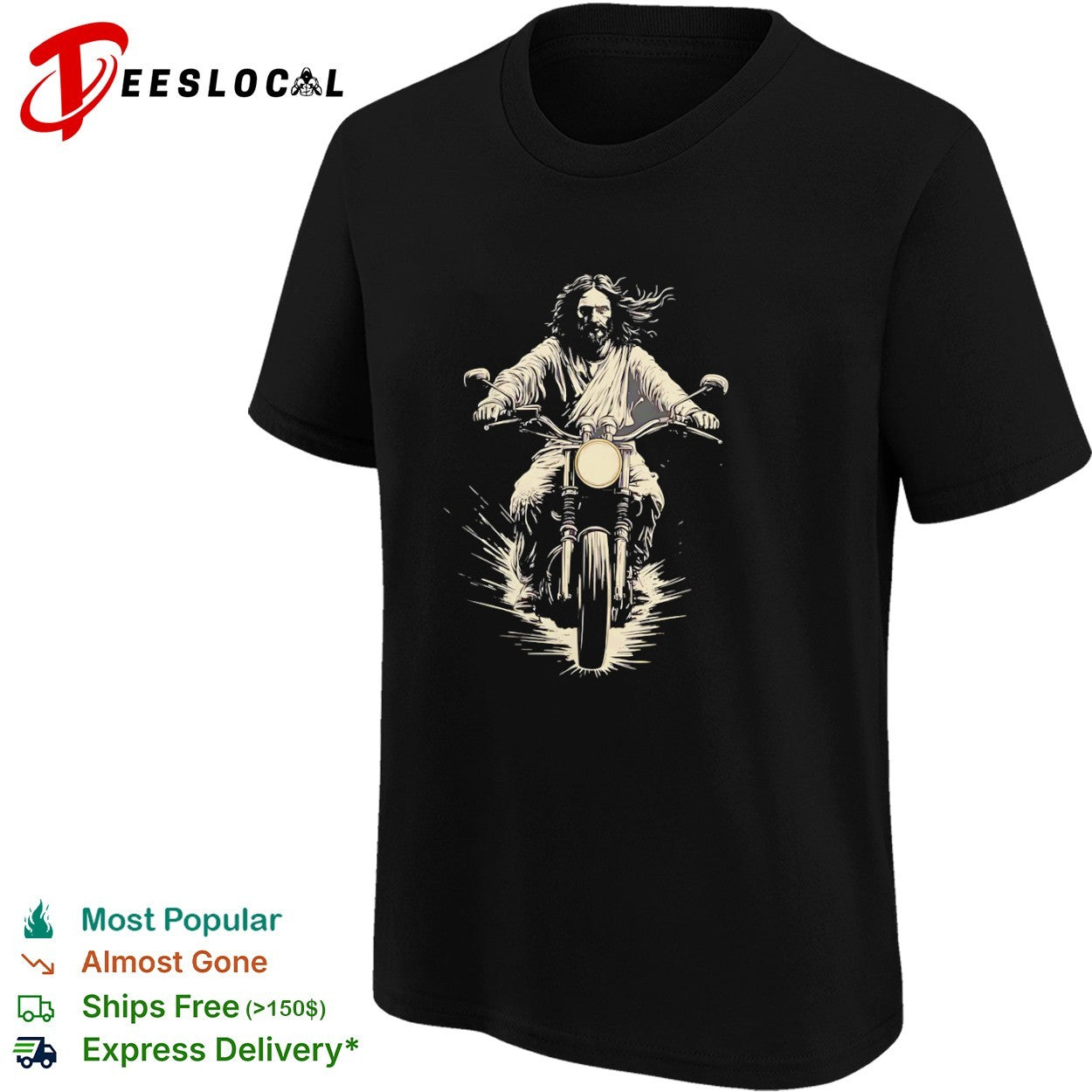 Jesus Riding a Motorcycle biker religious shirt