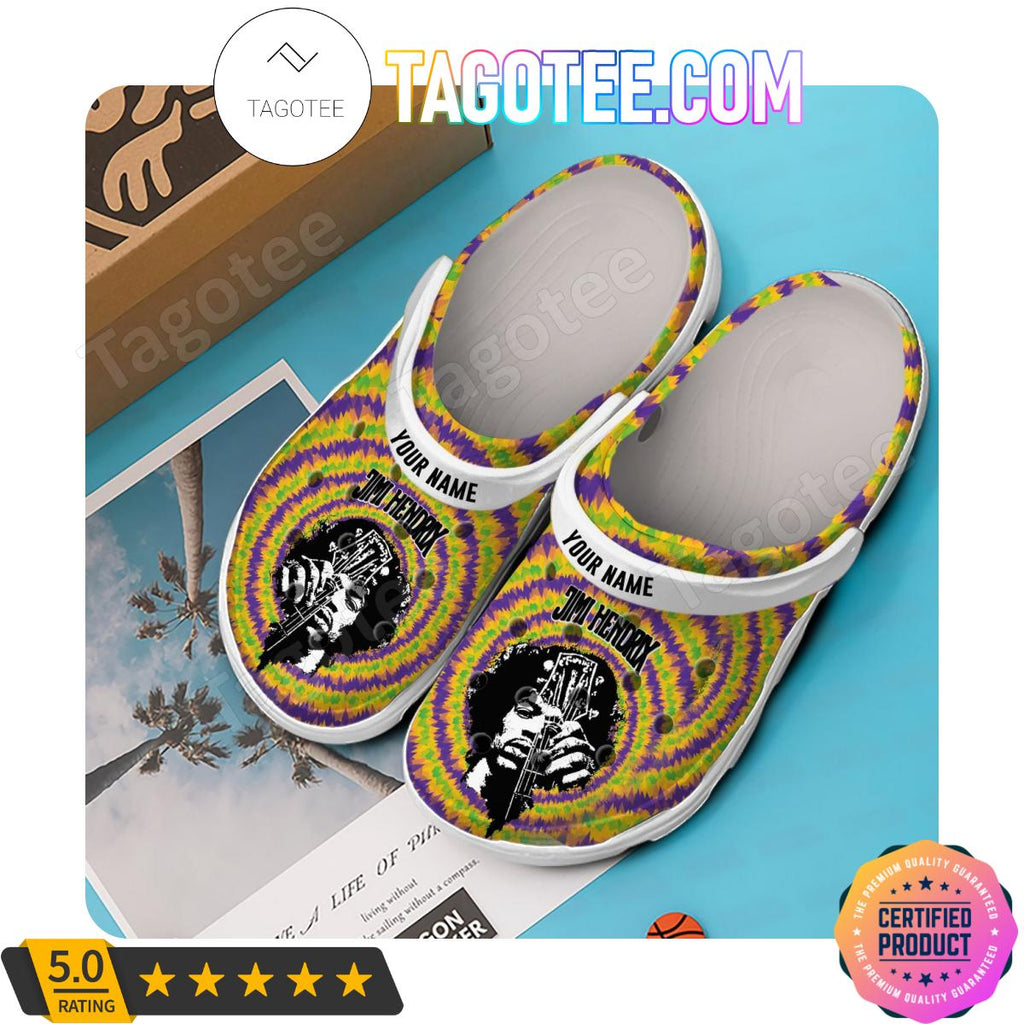Jimi Hendrix Tie Dye Custom Crocs Clogs