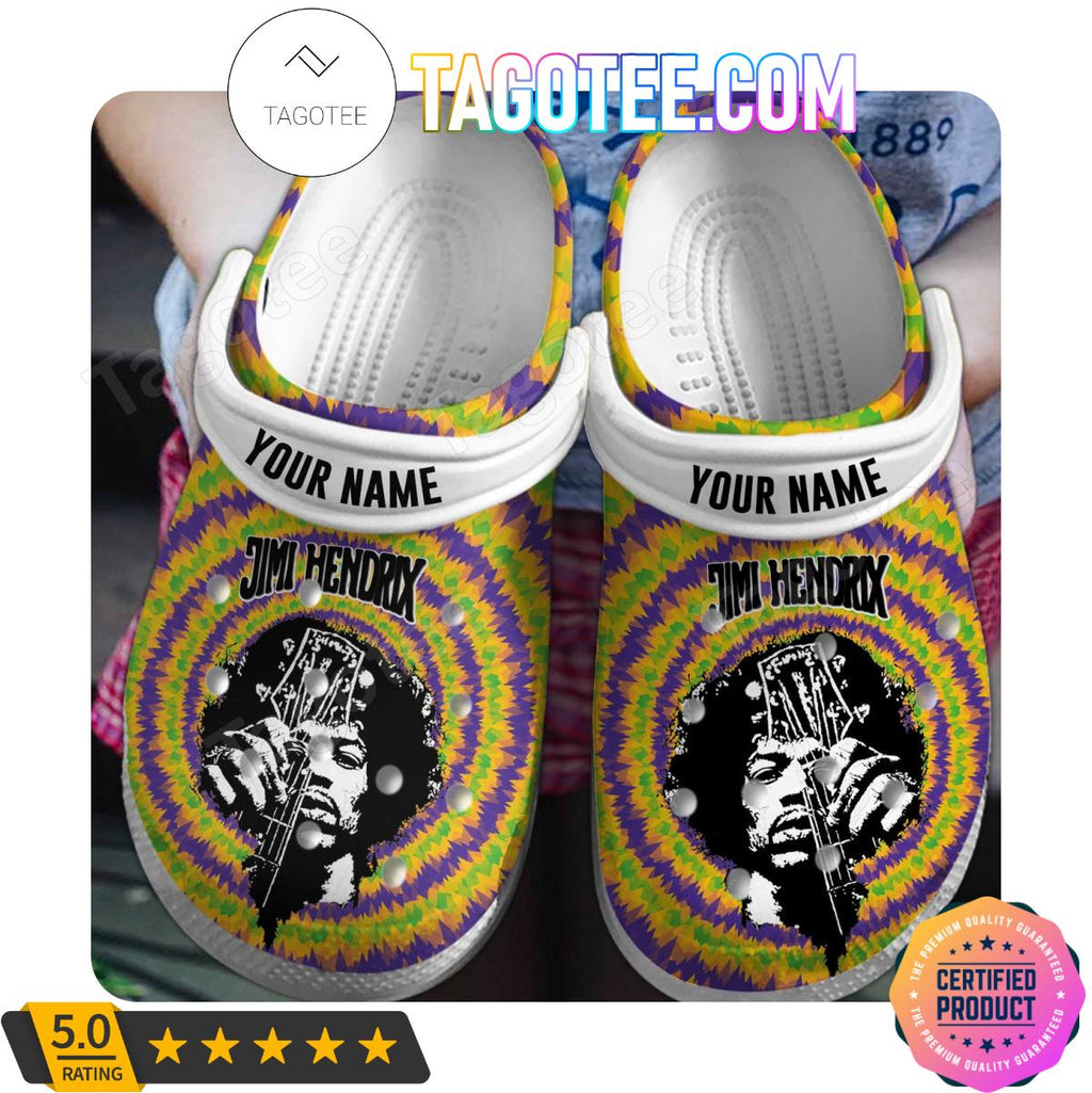 Jimi Hendrix Tie Dye Custom Crocs Clogs