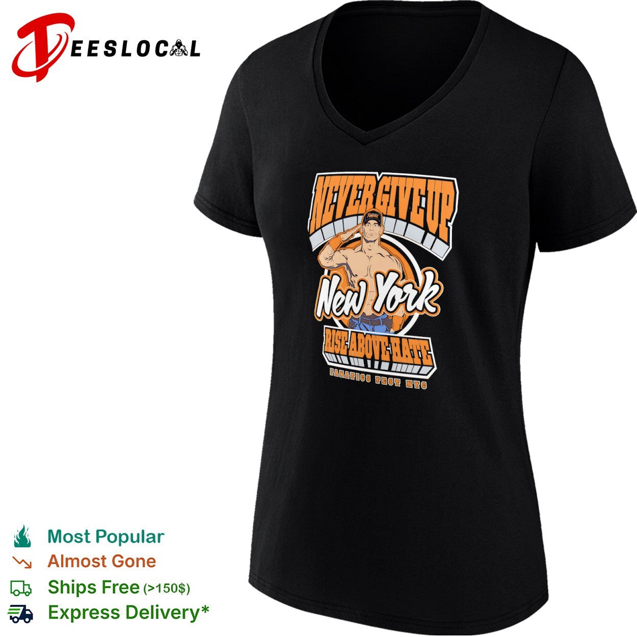 John Cena Never Give Up NY Rise Above Hate Fanatics Fest NYC shirt