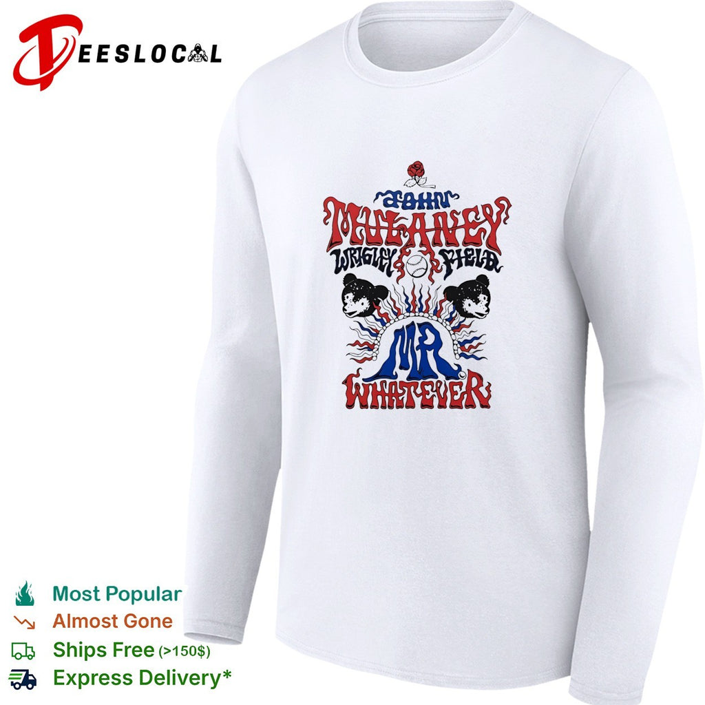 John Mulaney Mr Whatever Wrigley Field bear heads baseball rose emblem shirt