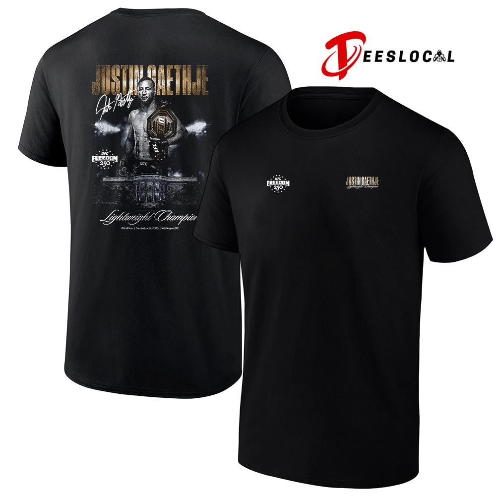 Justin Gaethje Ufc Freedom 250 Champion Signature Tee Unisex T-shirt, Sweatshirt, Hoodie (1)
