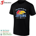Kansas Jayhawks bird mascot head I’m a jay riding on a Kansas gale shirt