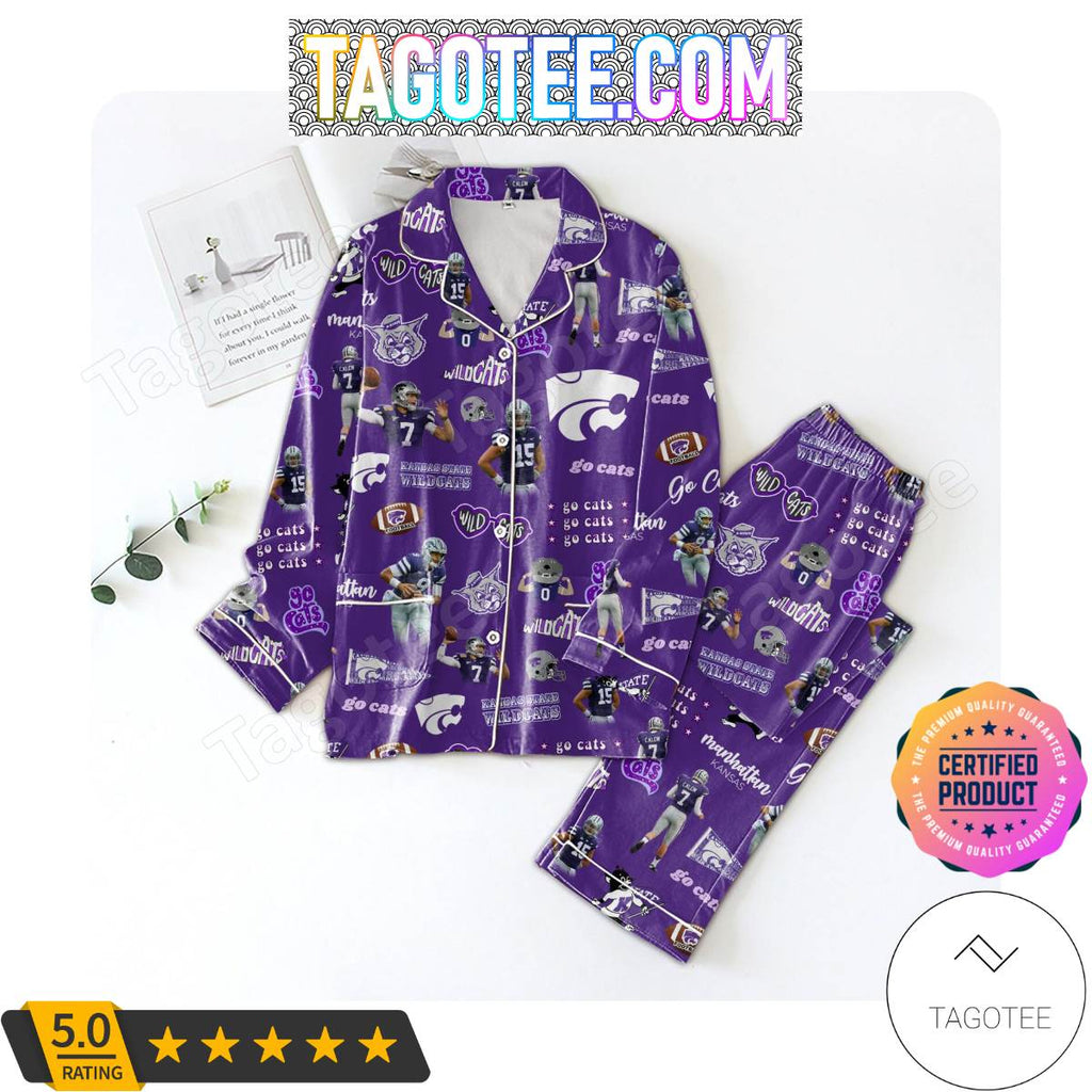 Kansas State Wildcats Football Pattern Women’s Pajamas Set