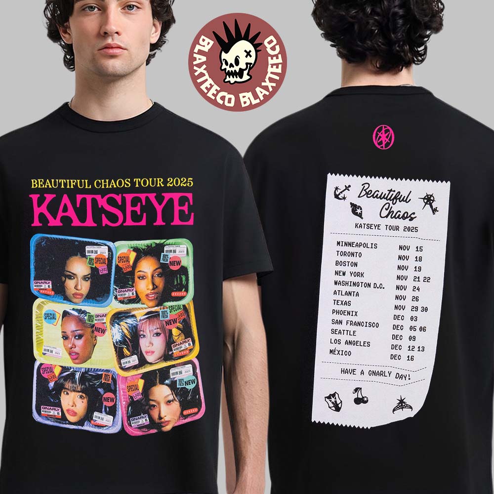 Katseye Chaos Tour 2025 Merch Member Visuals Routing Black Tee (1)