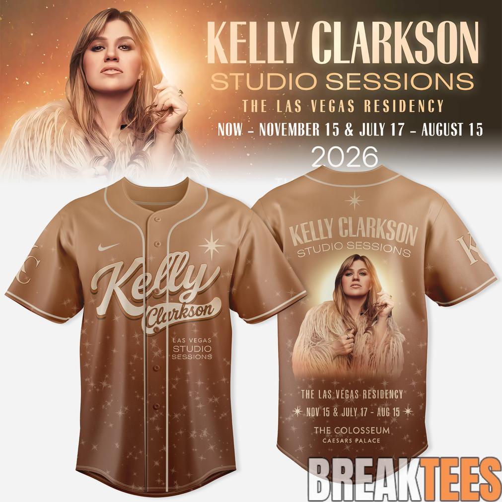 Kelly Clarkson Studio Sessions The Las Vegas Residency 2026 Golden Era Baseball Jersey