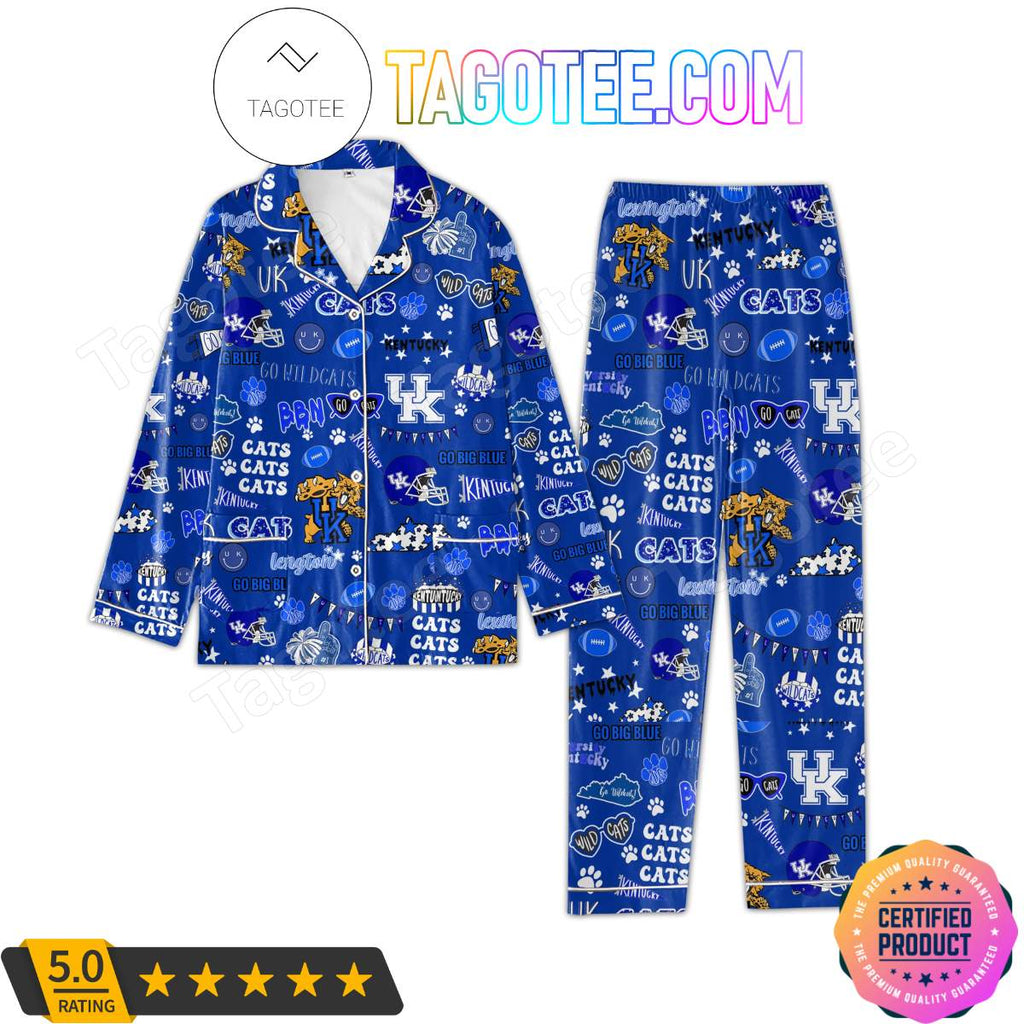 Kentucky Wildcats Love Pattern Sleepwear Pajama Pjs Set