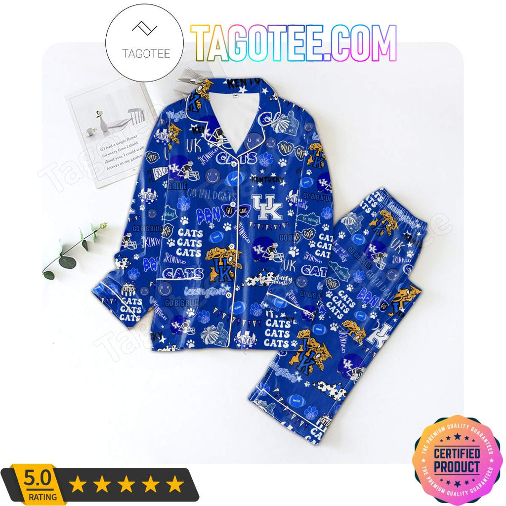 Kentucky Wildcats Love Pattern Sleepwear Pajama Pjs Set