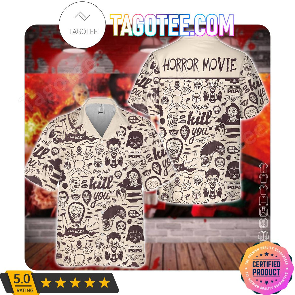 Kill You Horror Movie Men Aloha Casual Shirt