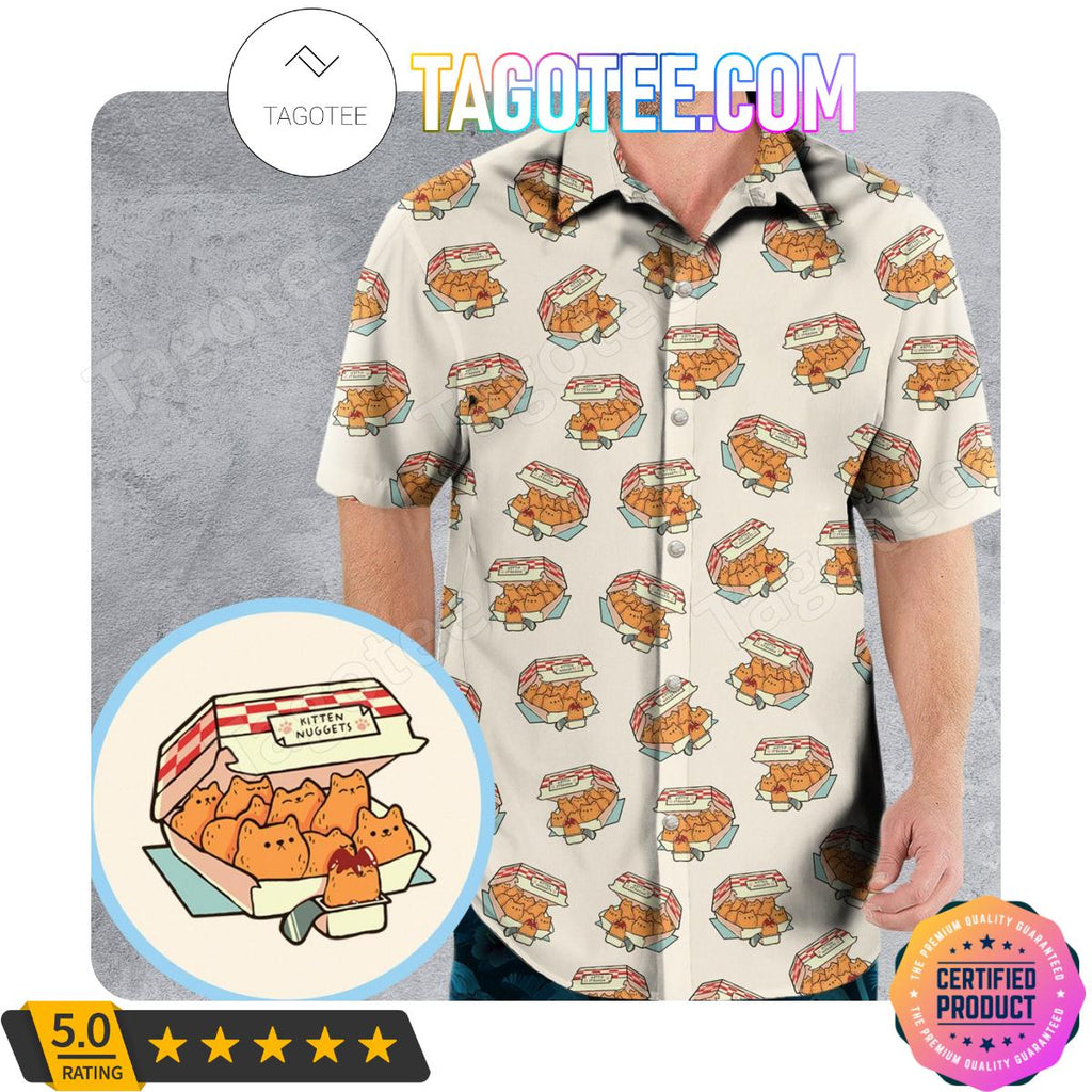 Kitten Nuggets Pattern Men Aloha Casual Shirt