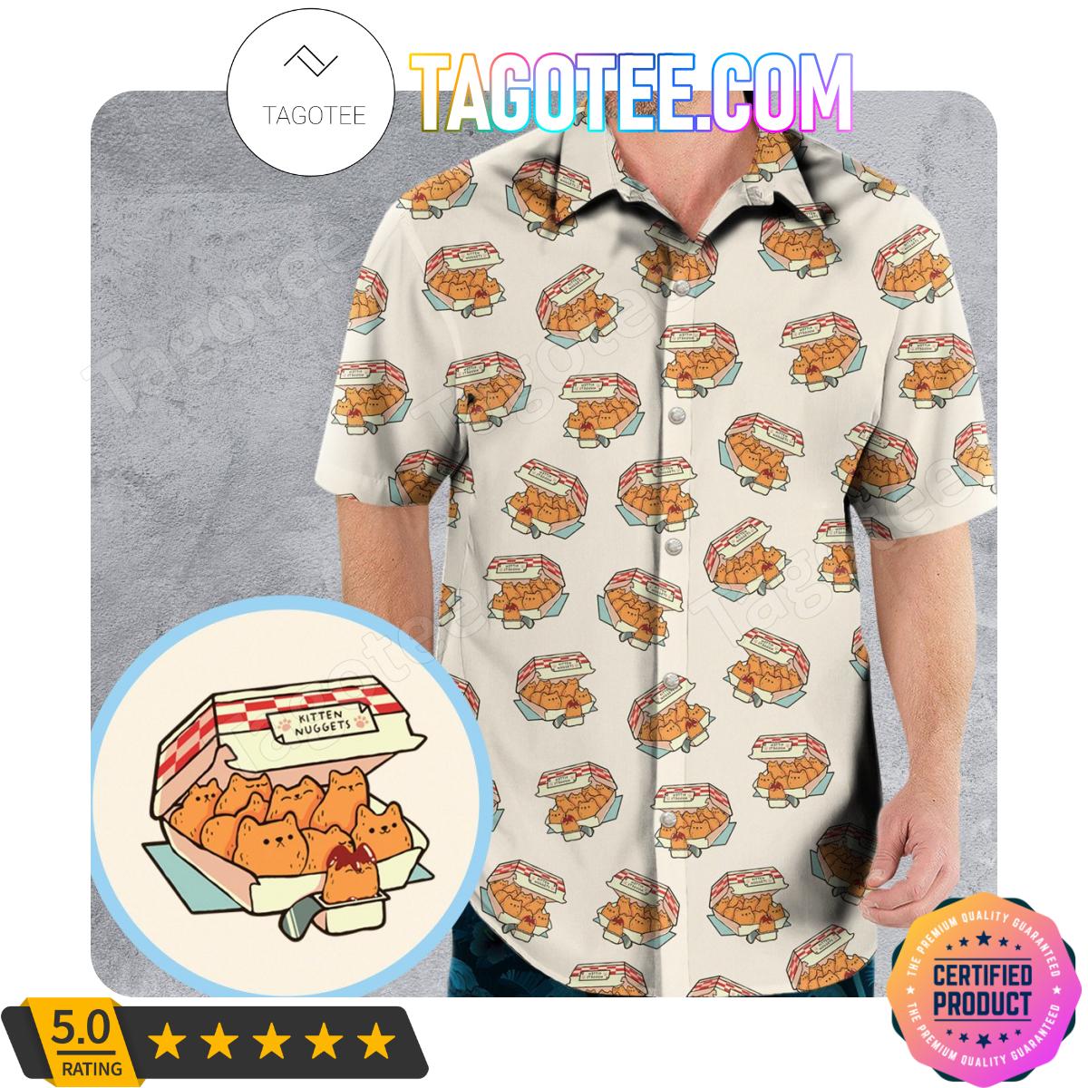 Kitten Nuggets Pattern Men Aloha Casual Shirt