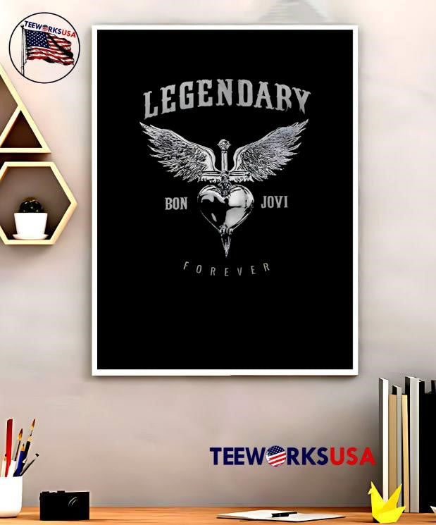Legendary Bon Jovi Forever Winged Heart Sword shirt