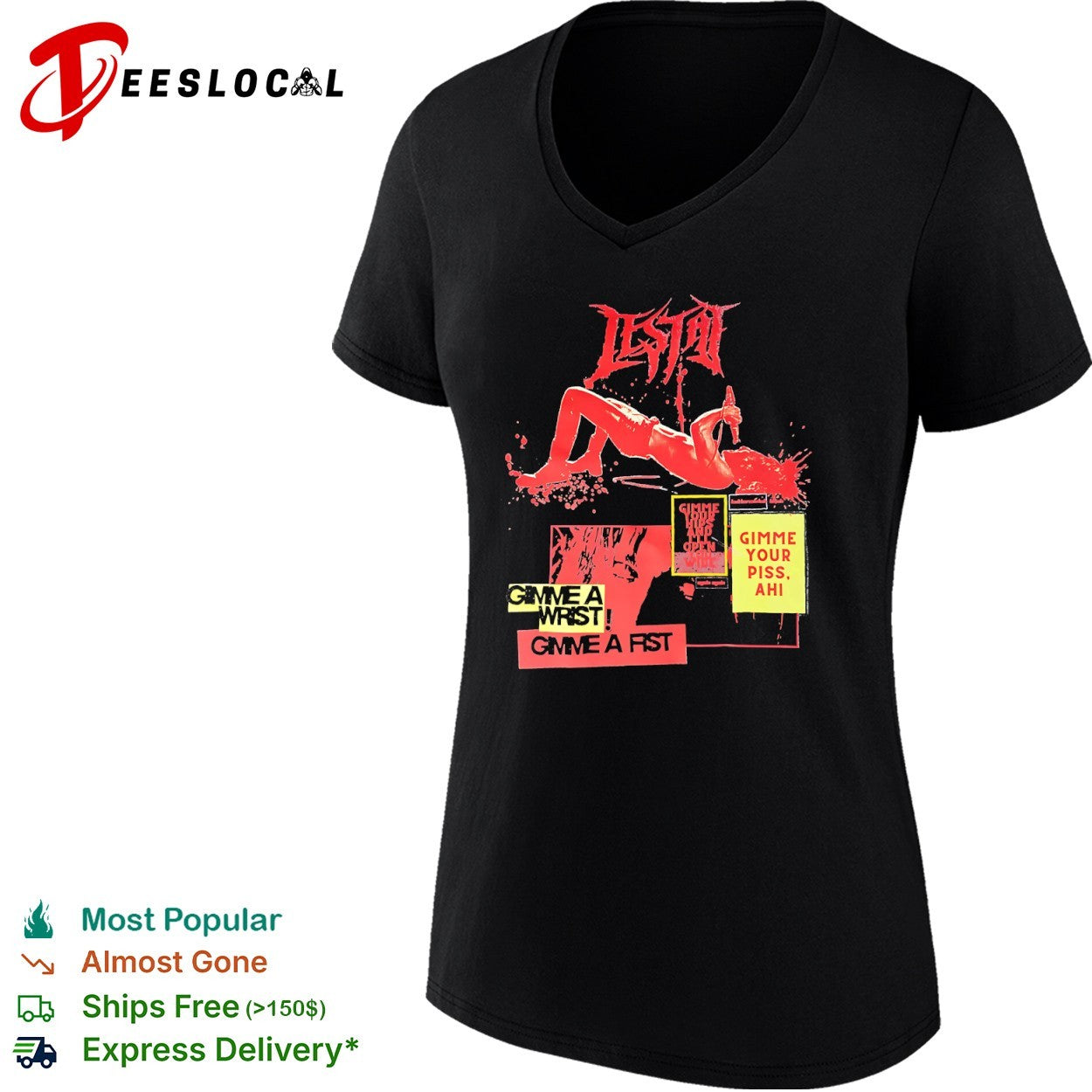Lestat with Gimme Your Hips and Gimme Your Piss s shirt