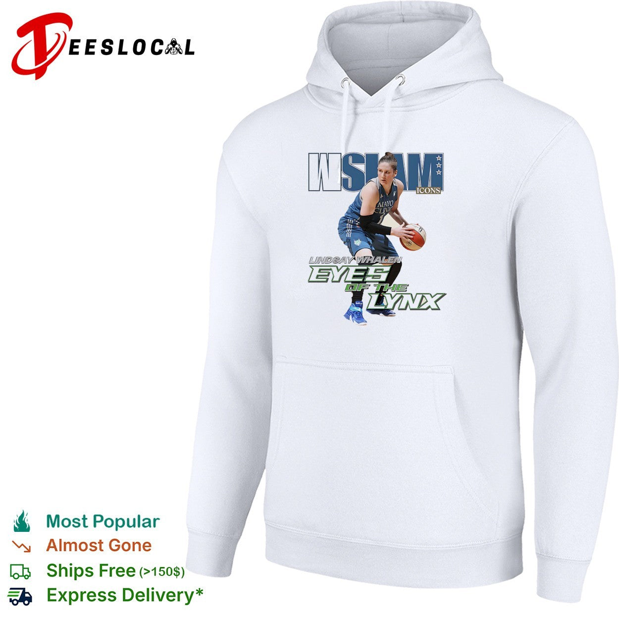 Lindsay Whalen eyes of the Lynx Minnesota dribbling basketball icons shirt