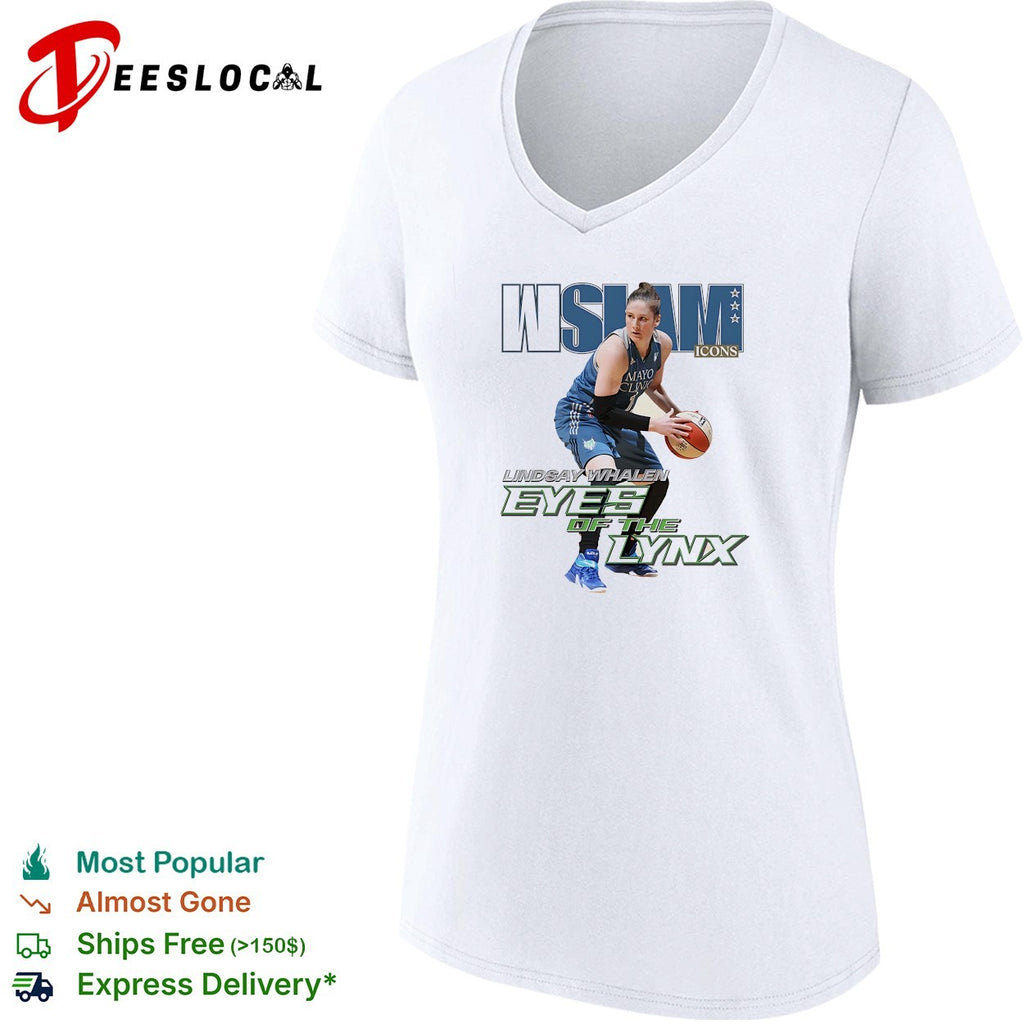 Lindsay Whalen eyes of the Lynx Minnesota dribbling basketball icons shirt