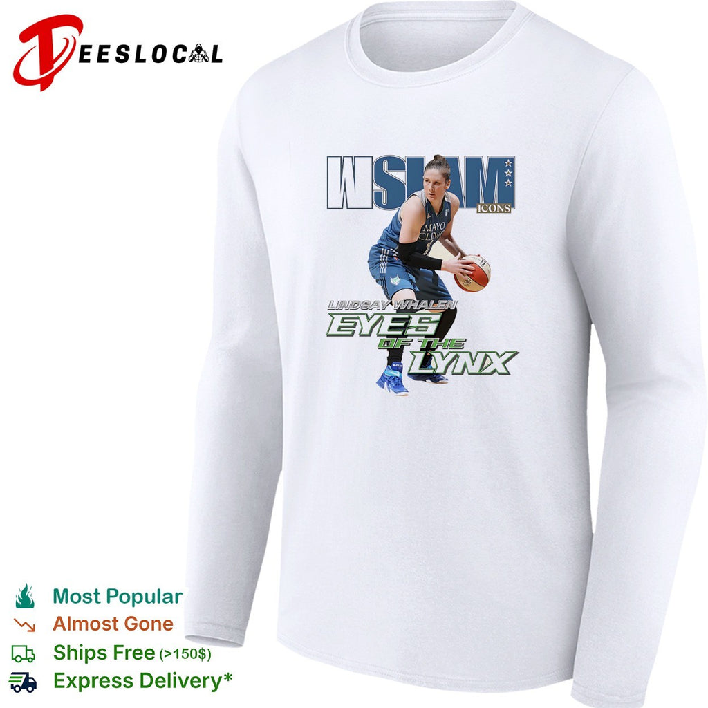 Lindsay Whalen eyes of the Lynx Minnesota dribbling basketball icons shirt
