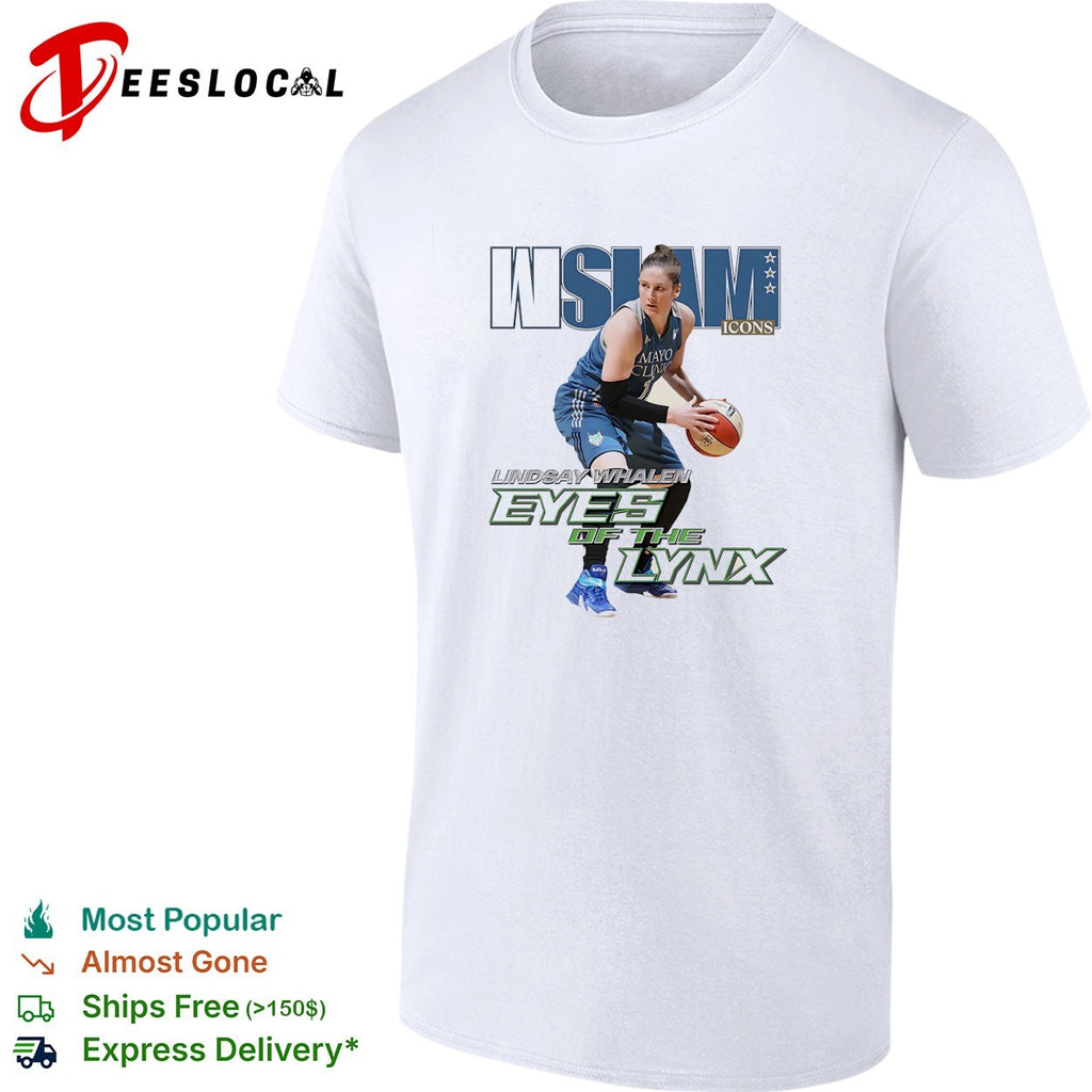 Lindsay Whalen eyes of the Lynx Minnesota dribbling basketball icons shirt