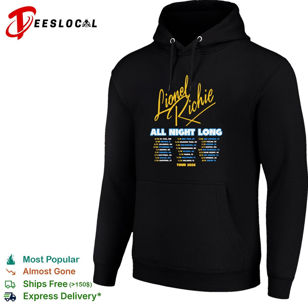 Lionel Richie all night long tour 2026 concert dates city list poster shirt
