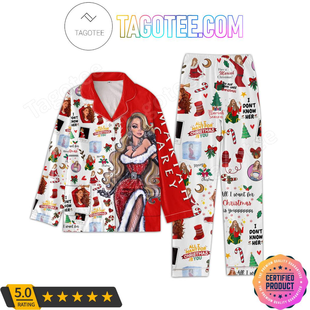 Mariah Carey All I Want For Christmas Is You Shirt Pant PJ Pajamas Set