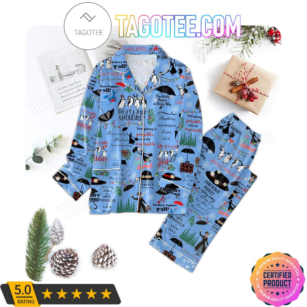 Mary Poppins It’s A Jolly Holiday Shirt Pant PJ Pajamas Set