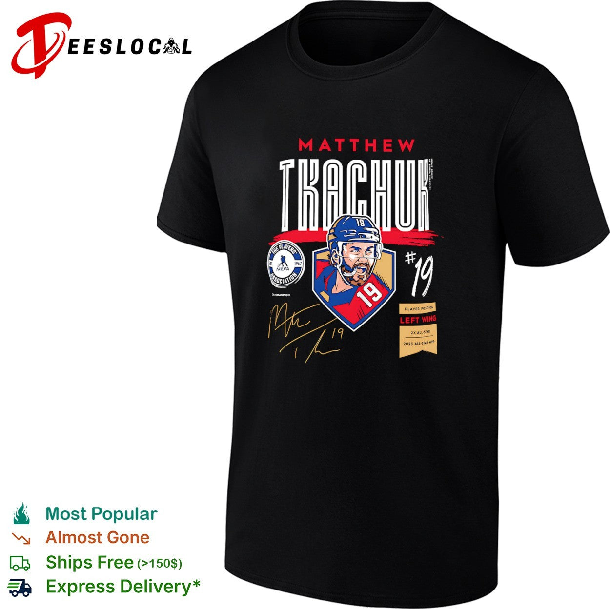 Matthew Tkachuk No19 Florida Panthers Left Wing Signature shirt