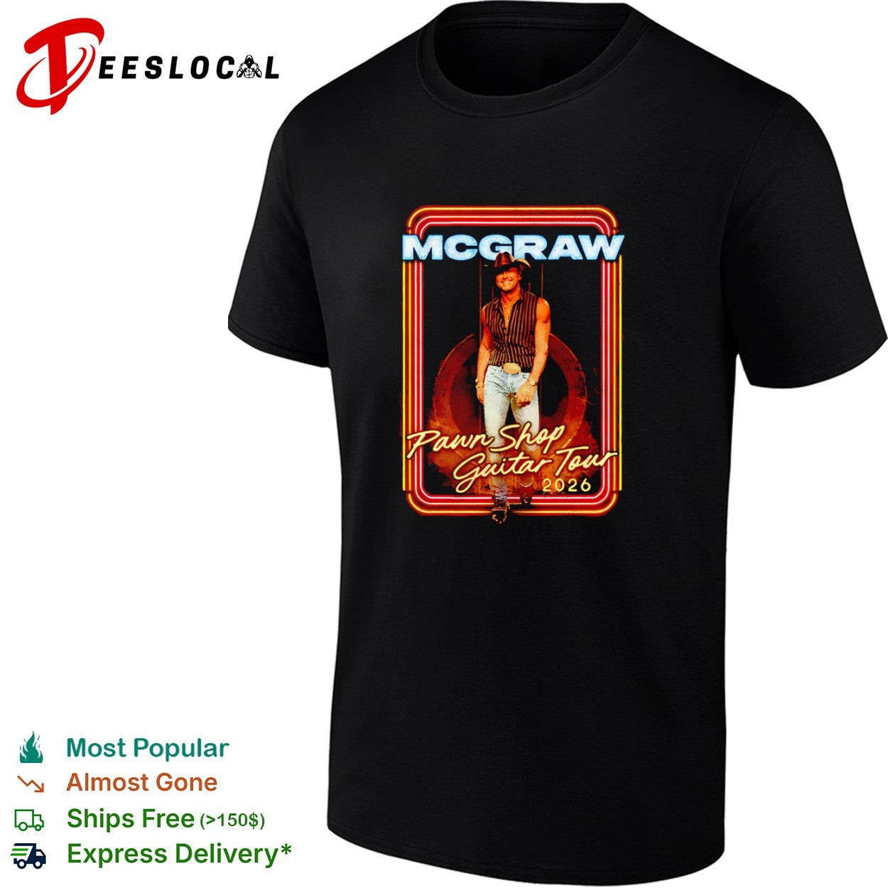 McGraw Pawn Shop Guitar Tour 2026 Country Music shirt
