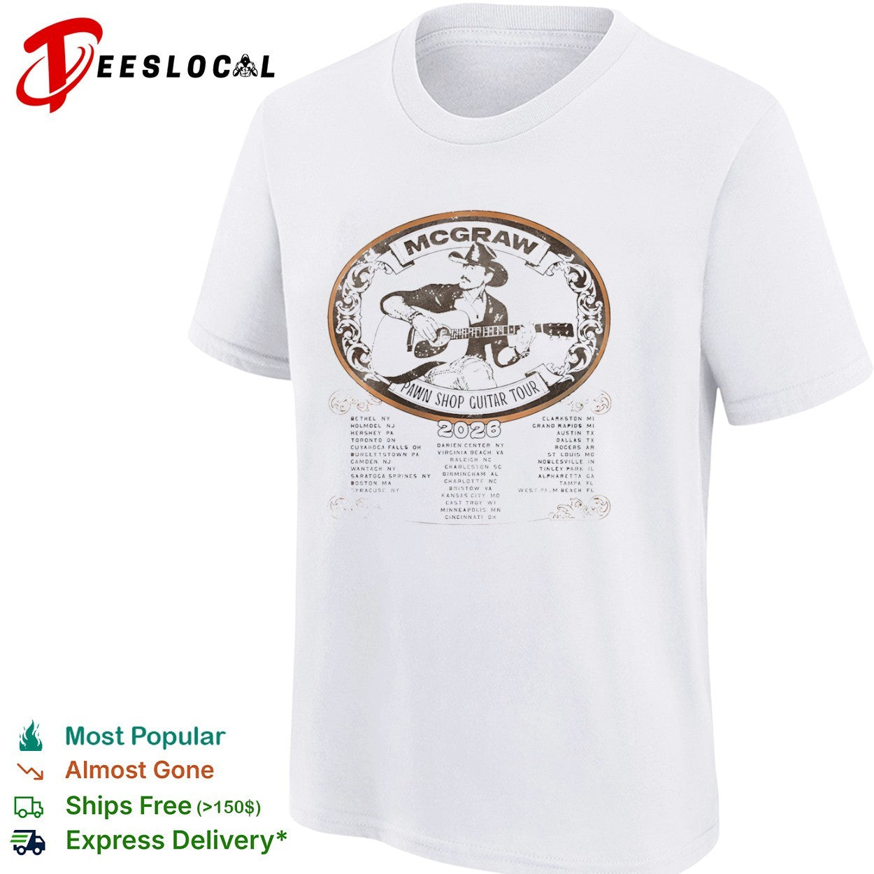 McGraw Pawn Shop Guitar Tour 2026 shirt