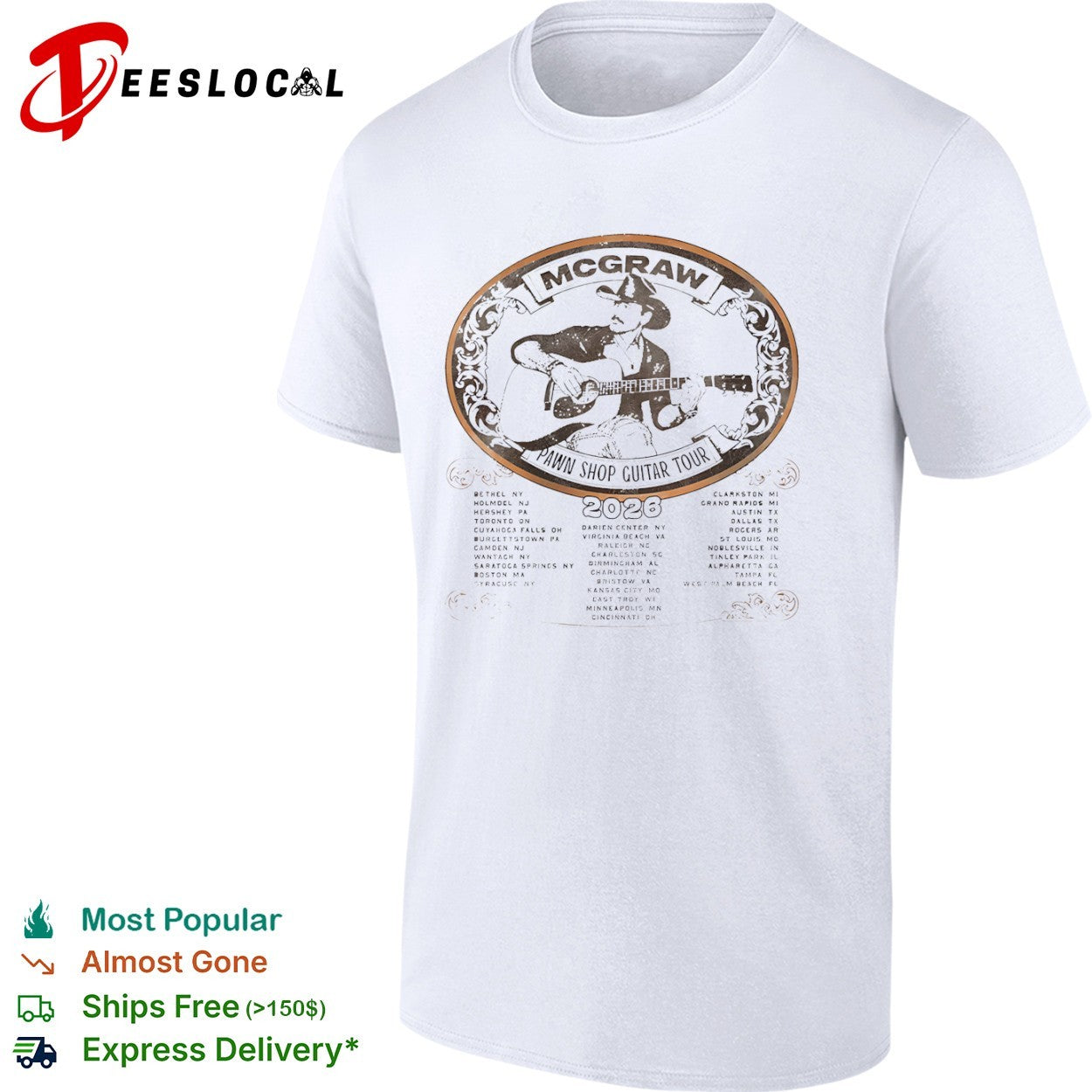 McGraw Pawn Shop Guitar Tour 2026 shirt