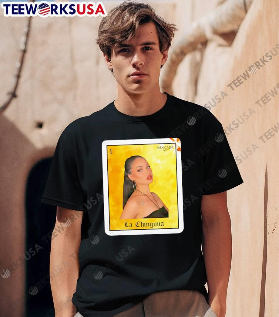 Mexicada La Chingona Portrait Woman Black Top Shirt