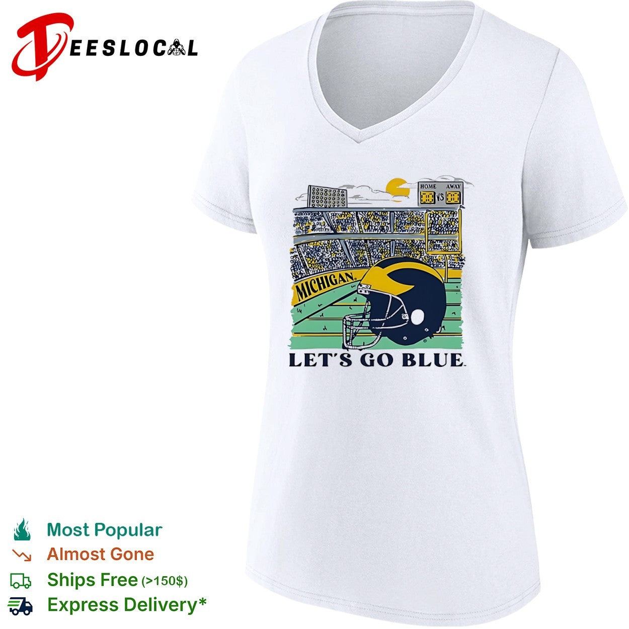 Michigan Wolverines Let’s Go Blue Football Stadium shirt