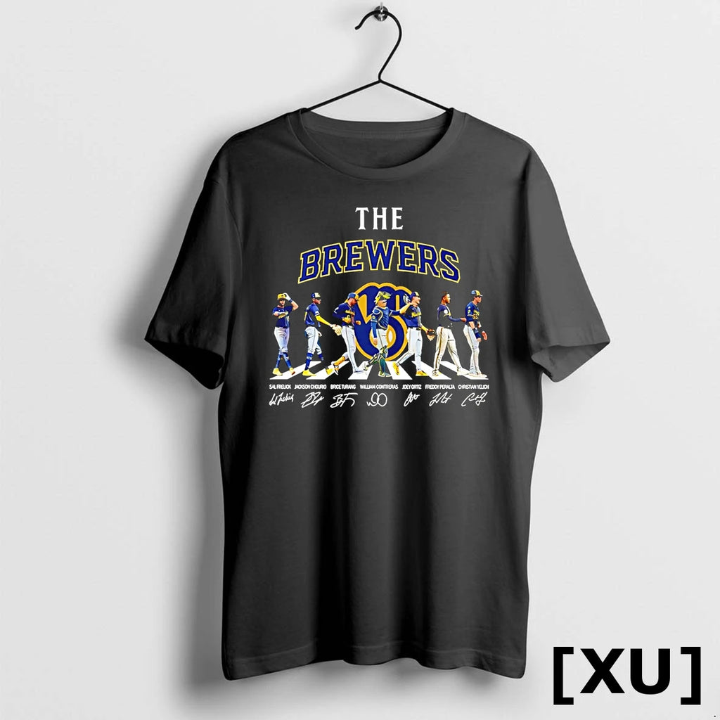 Milwaukee Brewers Players Abbey Road Signature Tshirts Sweater