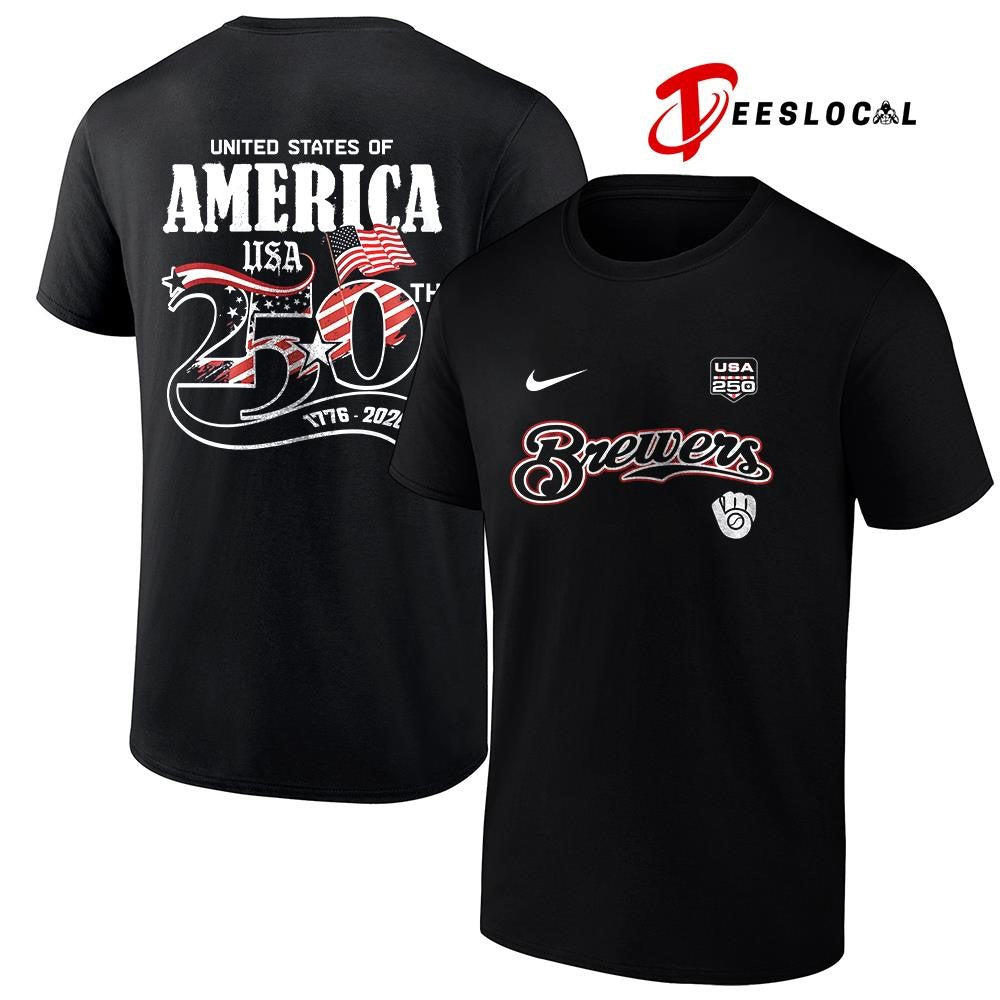 Milwaukee Brewers x 250 years of freedom America graphic shirt