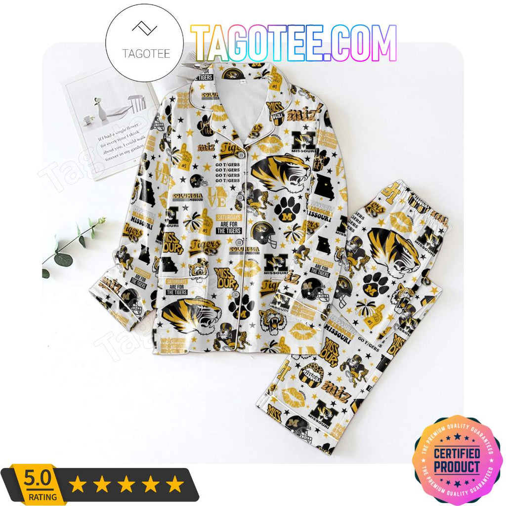 Missouri Tigers Love Pattern Sleepwear Pajama Pjs Set