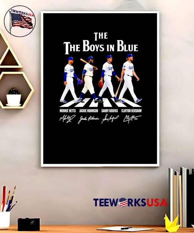 Mookie Betts Jackie Robinson Sandy Koufax Clayton Kershaw The Boys in Blue Shirt